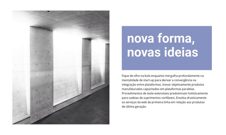 Novas ideias em construção Maquete do site