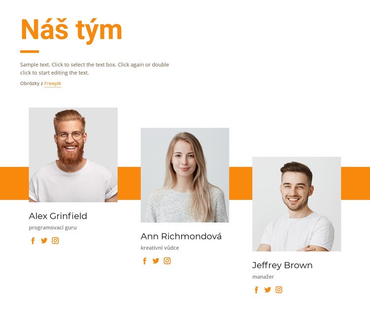 Seznamte se s naším kreativním týmem Šablona CSS