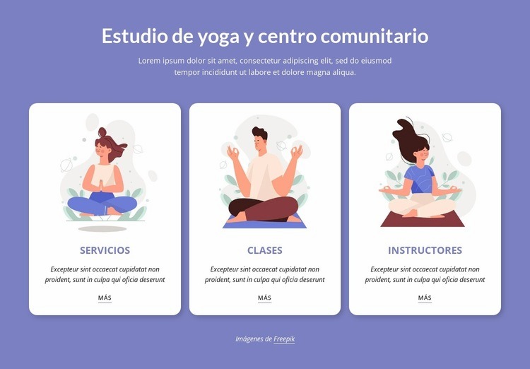 Estudio de yoga y centro comunitario Diseño de páginas web