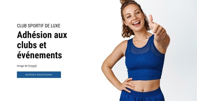 Adhésion au club et aux événements Conception de site Web