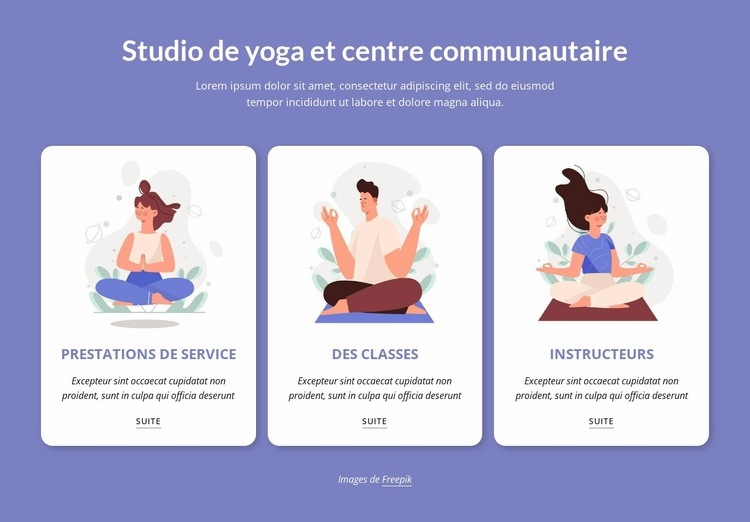Studio de yoga et centre communautaire Créateur de site Web HTML