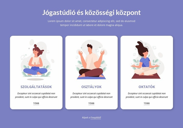 Jógastúdió és közösségi központ Weboldal tervezés