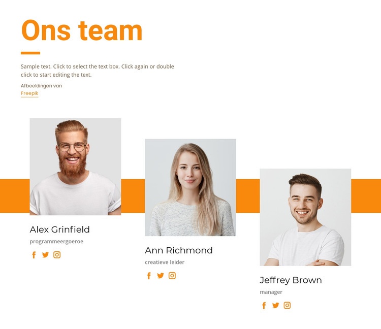 Maak kennis met ons creatieve team Html Website Builder