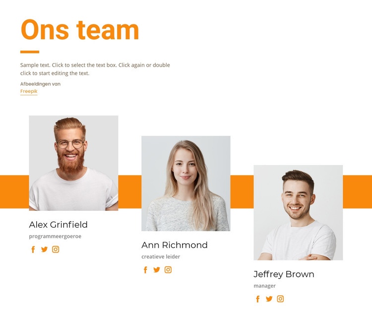 Maak kennis met ons creatieve team HTML5-sjabloon