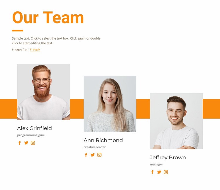 Meet our creative team Web Page Design