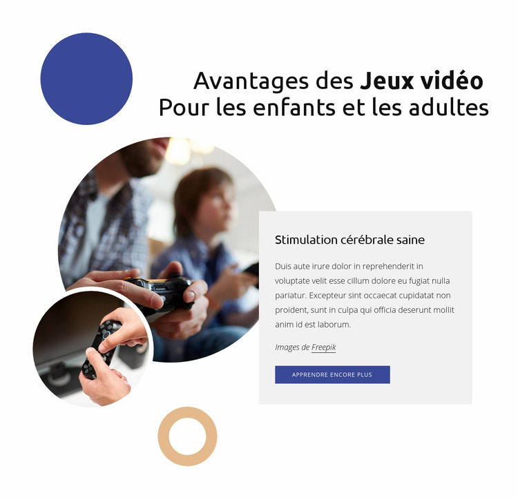 Bénéfices des jeux vidéo Modèle Joomla