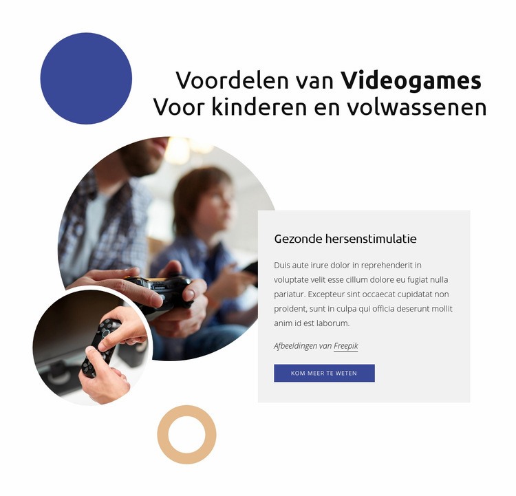 Voordelen van videogames Sjabloon voor één pagina