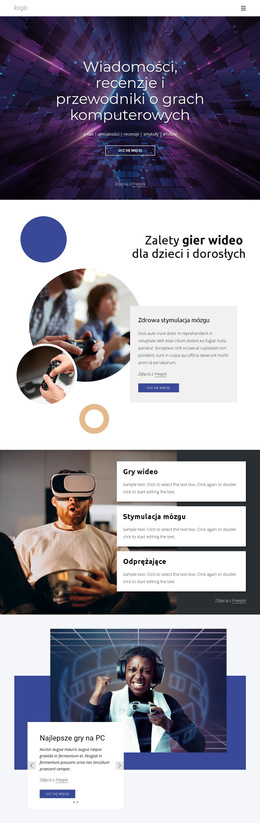 Wiadomości O Grach Na PC - Szablon Strony Biznesowej Premium