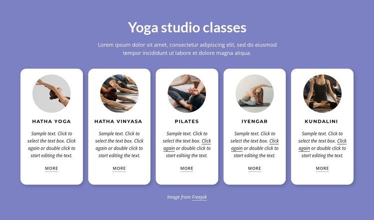 Yoga studio classes CSS Template