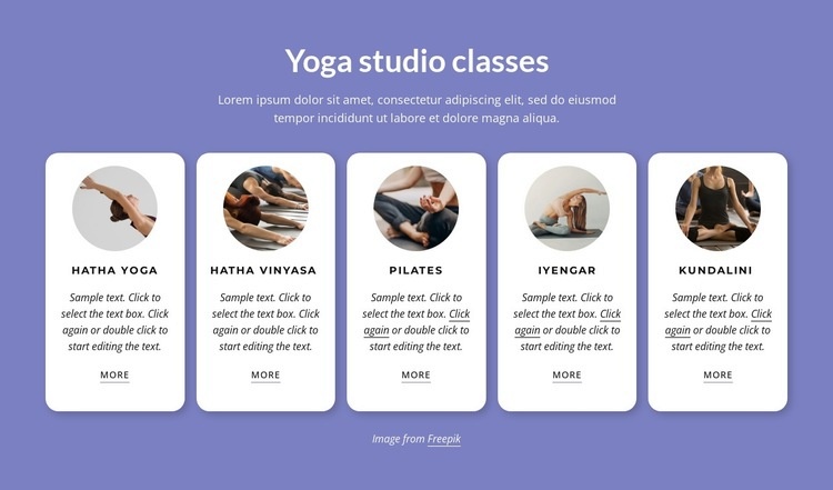 Yoga studio classes Homepage Design
