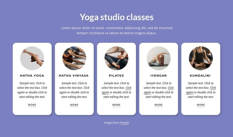 Yoga studio classes Html Code Example