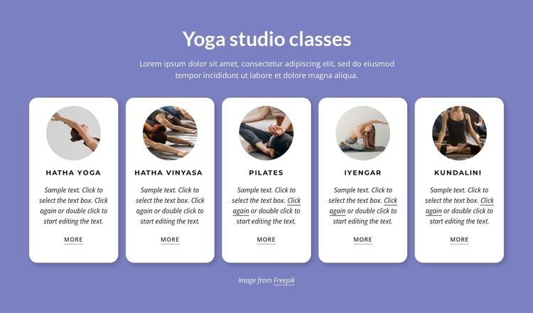Yoga studio classes Static Site Generator