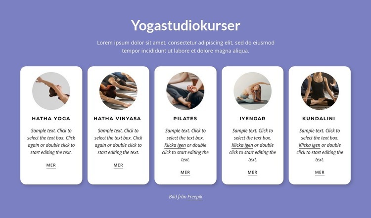 Yogastudiokurser Hemsidedesign