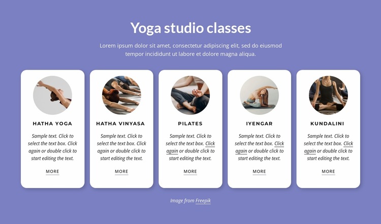 Yoga studio classes Website Design