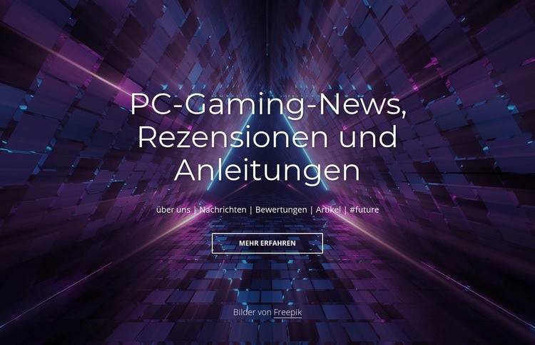 PC-Gaming-News und -Bewertungen Eine Seitenvorlage