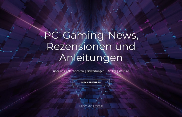PC-Gaming-News und -Bewertungen Website Builder-Vorlagen