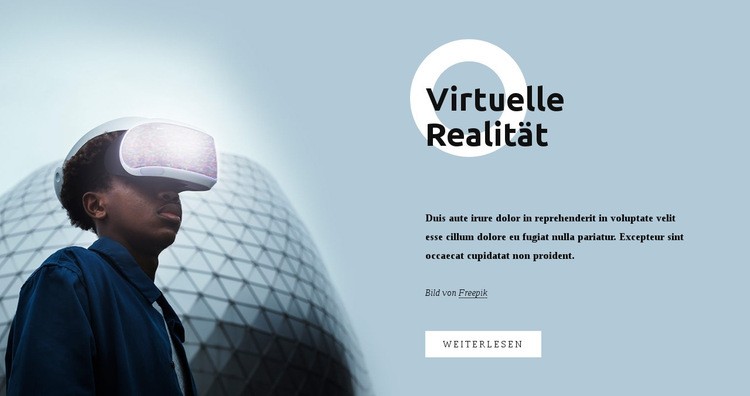 Virtuelle Realität Website design