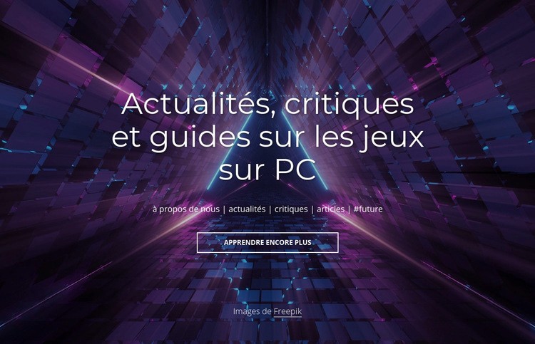 Nouvelles et critiques des jeux sur PC Conception de site Web