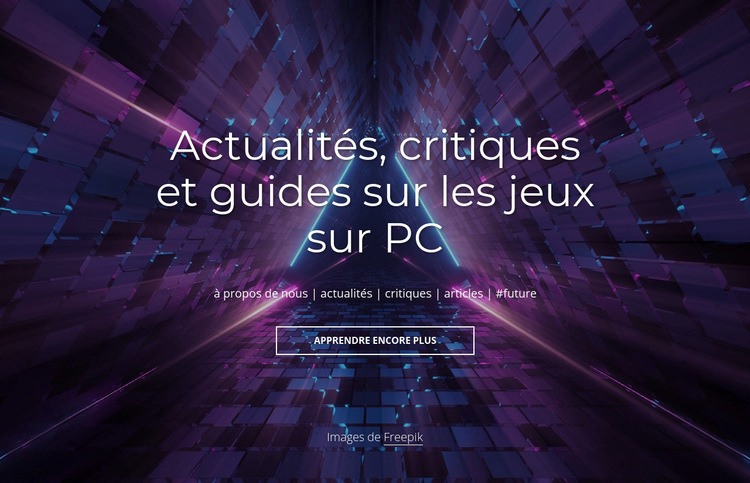 Nouvelles et critiques des jeux sur PC Créateur de site Web HTML