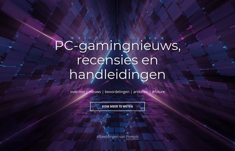 PC gaming nieuws en recensies Sjabloon voor één pagina