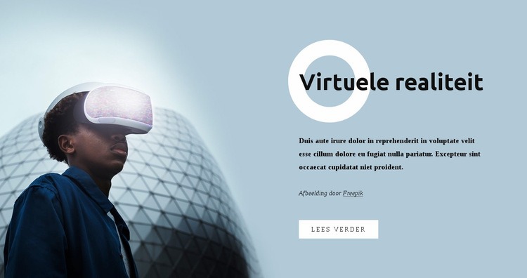 Virtuele realiteit Website mockup