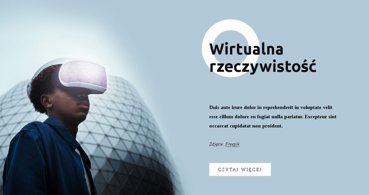 Wirtualna rzeczywistość Szablony do tworzenia witryn internetowych