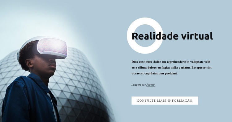 Realidade virtual Design do site