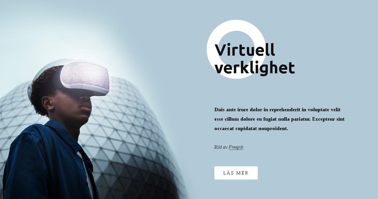Virtuell verklighet Webbplats mall
