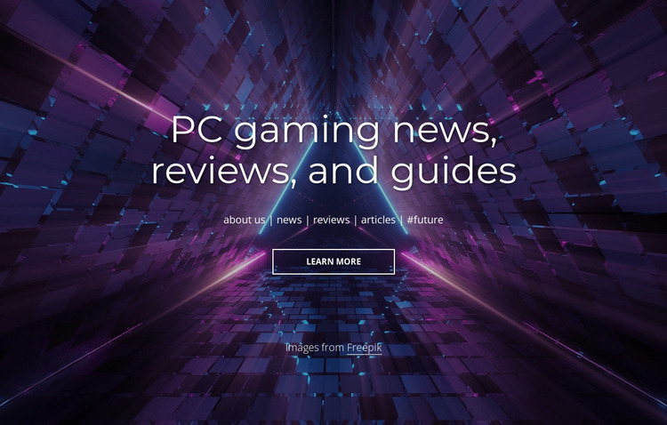 PC gaming news and reviews Website Mockup