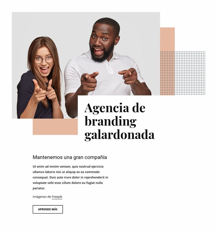 Agencia de branding galardonada Maqueta de sitio web