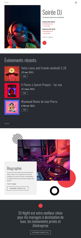 Site Web De Dj Night – Téléchargement Du Modèle HTML