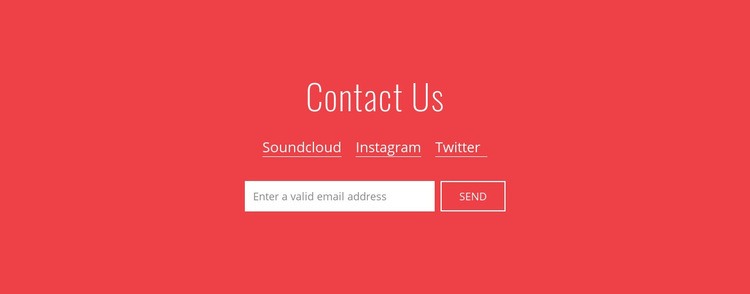 Contact us with email Homepage Design