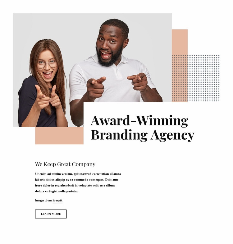 Award winning branding agency Html Code Example