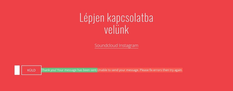 Lépjen kapcsolatba velünk e -mailben Sablon