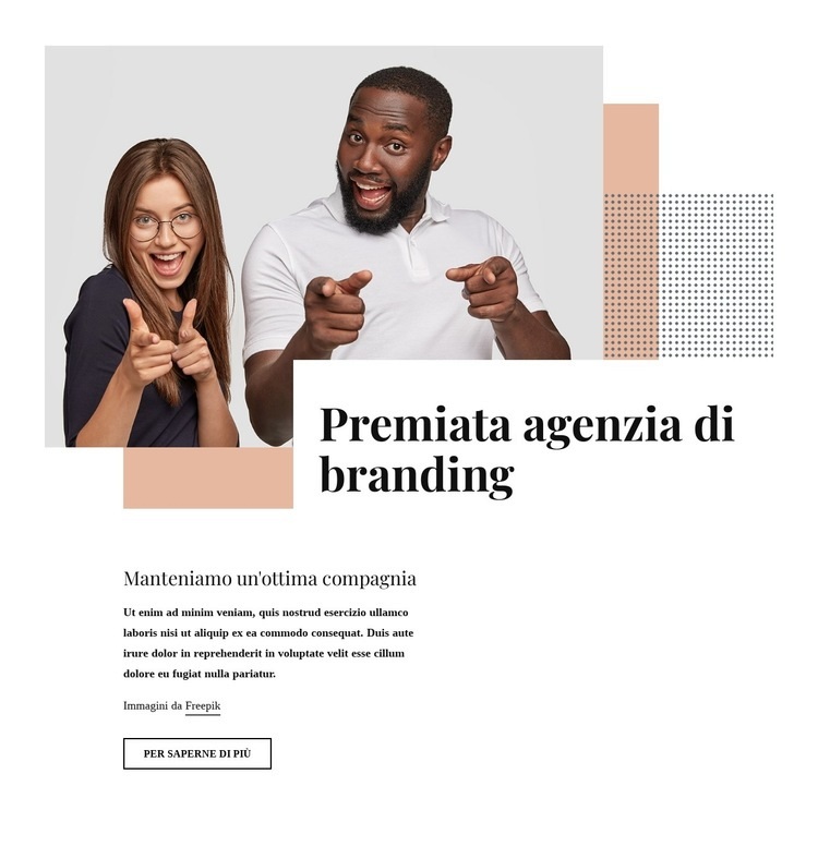 Premiata agenzia di branding Costruttore di siti web HTML