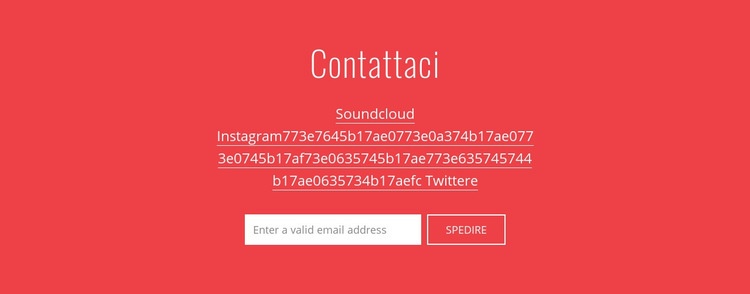 Contattaci tramite e-mail Modelli di Website Builder