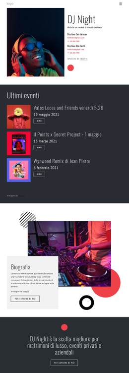 CSS Gratuito Per Sito Web Di DJ Night