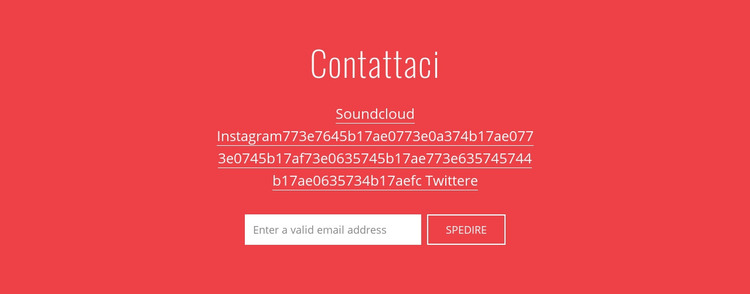 Contattaci tramite e-mail Modello HTML