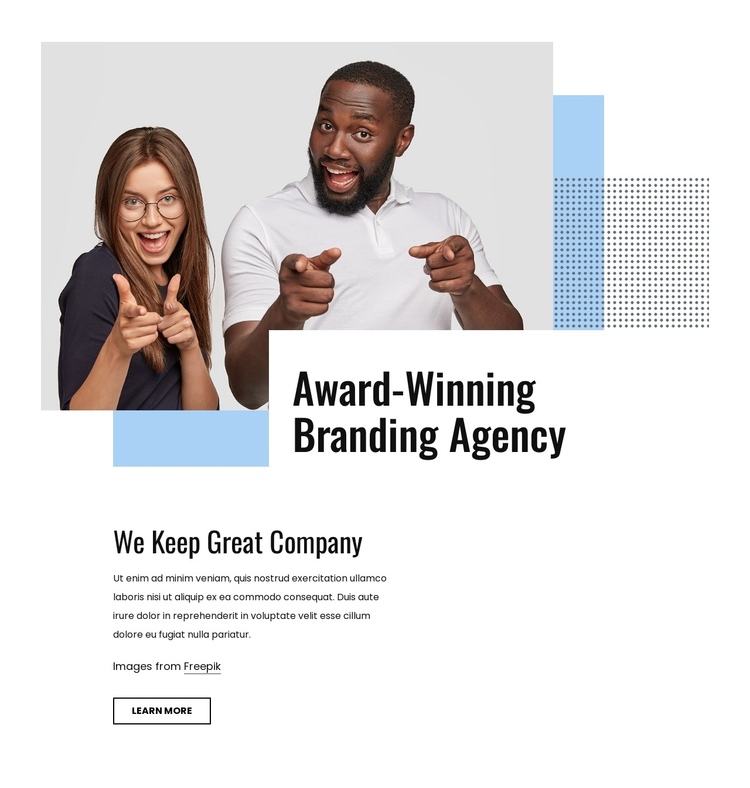 Award winning branding agency One Page Template