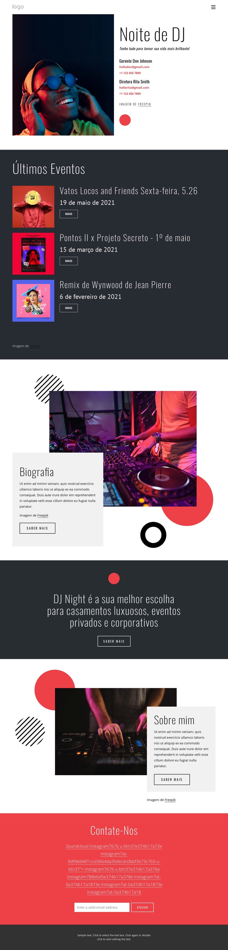 Site Dj Night Construtor de sites HTML