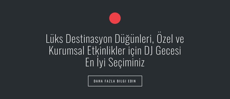 Daire şekilli ve düğmeli metin Açılış sayfası