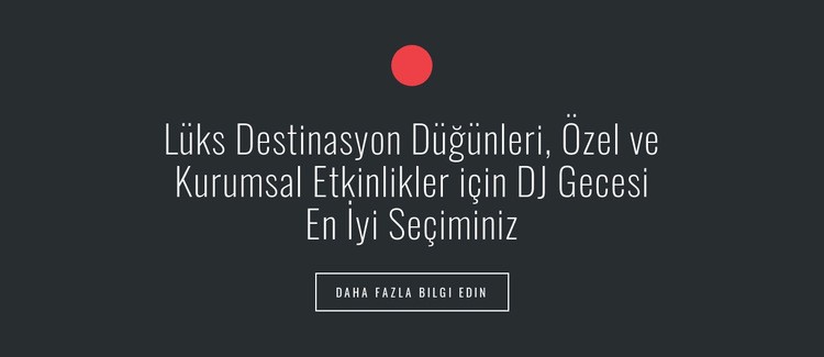 Daire şekilli ve düğmeli metin Bir Sayfa Şablonu