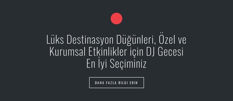 Daire şekilli ve düğmeli metin Web sitesi tasarımı