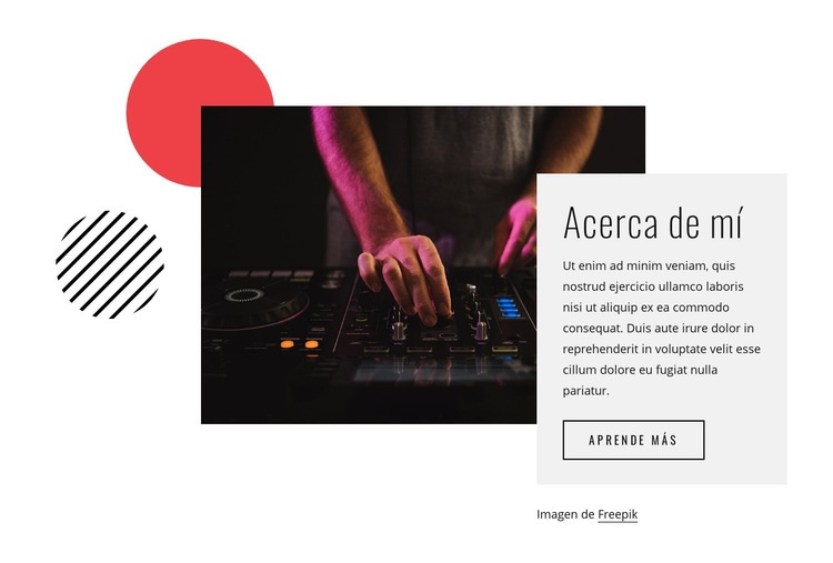 Acerca de DJ Night Maqueta de sitio web