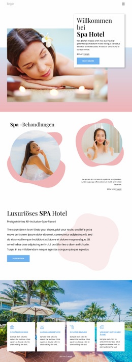 Spa Boutique Hotel – Inspiration Für HTML5-Vorlagen