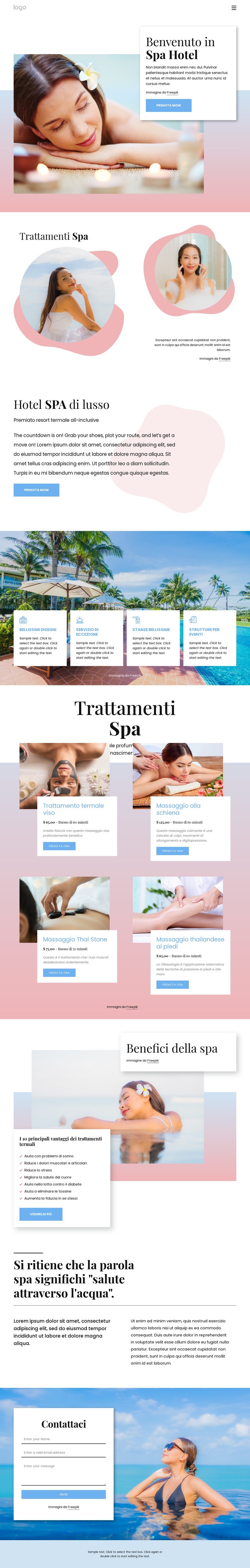 Hotel boutique spa Modelli di Website Builder