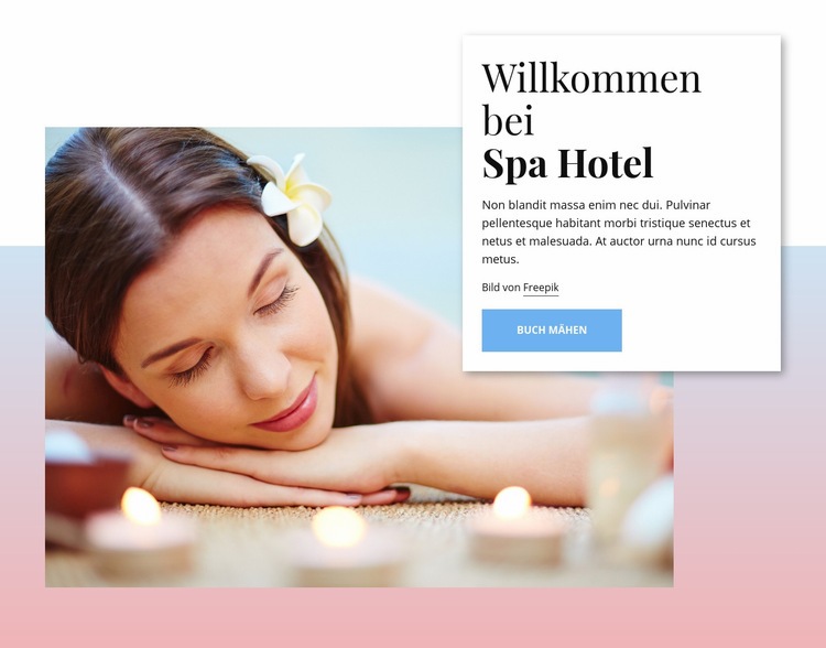 Willkommen im Spa Hotel Website-Modell