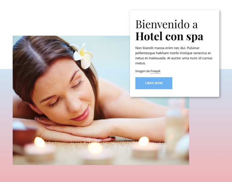 Bienvenido al hotel spa Diseño de páginas web