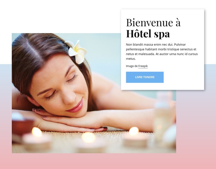 Bienvenue à l'hôtel spa Maquette de site Web