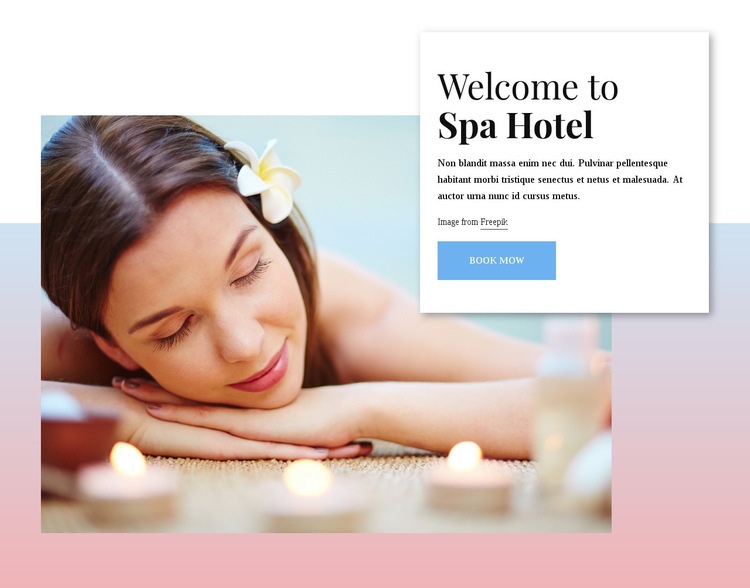 Welcome to spa hotel Homepage Design